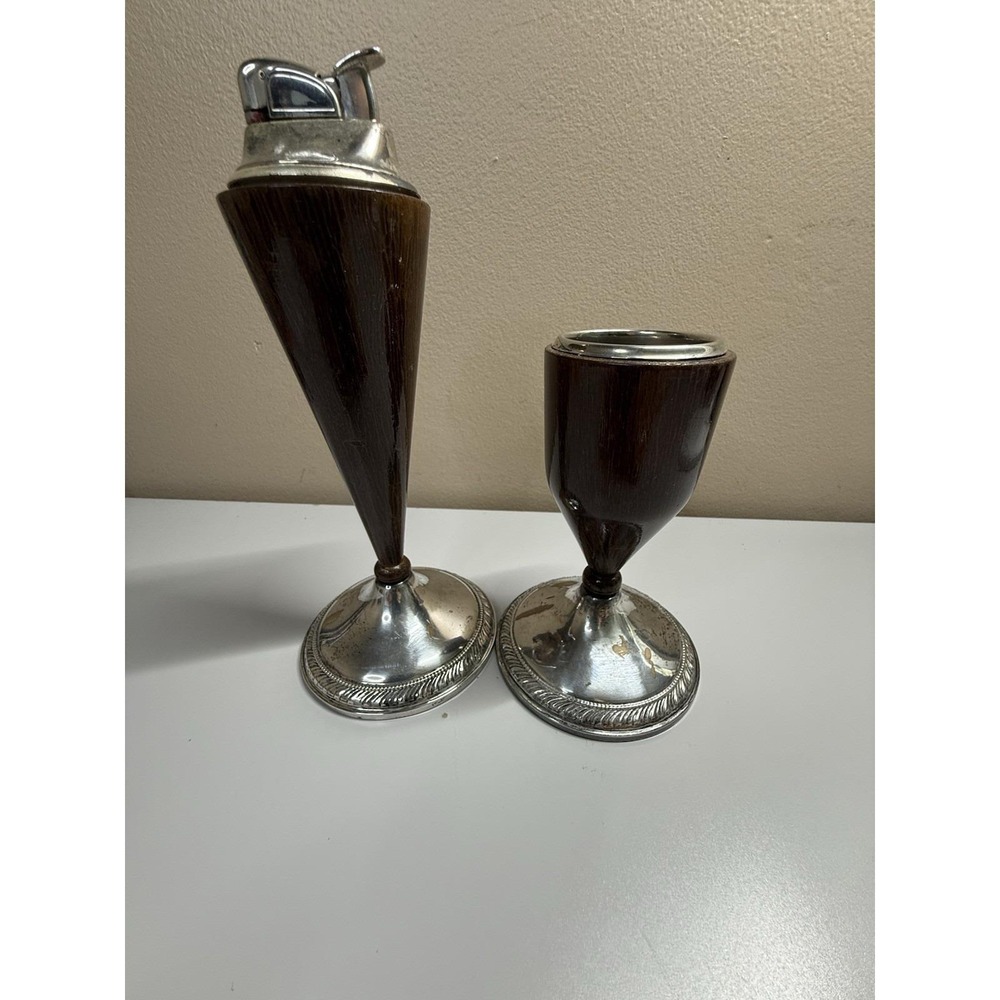 Vintage sterling silver Set Evans table lighter and ashtray